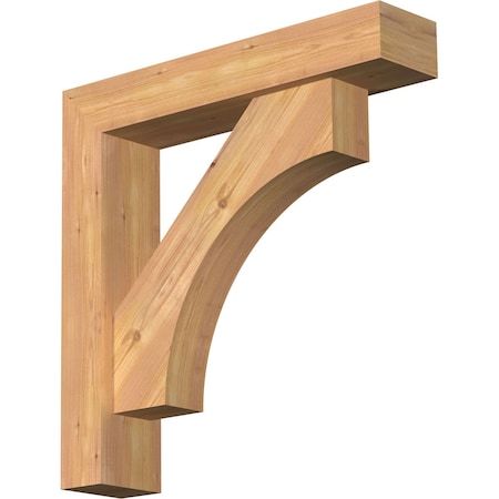 Ekena Millwork Westlake Block Smooth Bracket w/ Offset Brace, Western Red Cedar, 5 1/2"W x 26"D x 26"H BKT0604X26X26WTL05SWR
